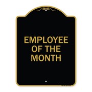 SIGNMISSION Designer Series Sign-Employee of Month, Black & Gold Aluminum Sign, 18" x 24", BG-1824-24104 A-DES-BG-1824-24104